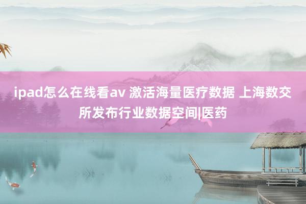 ipad怎么在线看av 激活海量医疗数据 上海数交所发布行业数据空间|医药