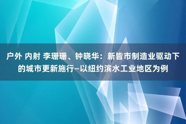 户外 内射 李珊珊、钟晓华：新皆市制造业驱动下的城市更新施行—以纽约滨水工业地区为例