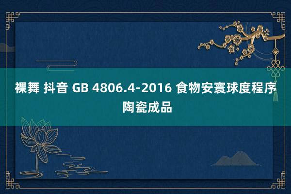 裸舞 抖音 GB 4806.4-2016 食物安寰球度程序 陶瓷成品