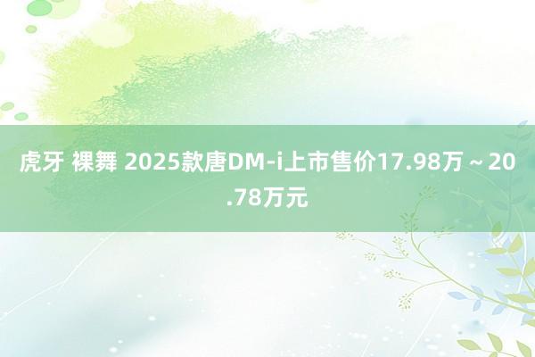 虎牙 裸舞 2025款唐DM-i上市售价17.98万～20.78万元