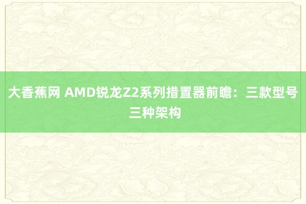 大香蕉网 AMD锐龙Z2系列措置器前瞻：三款型号 三种架构