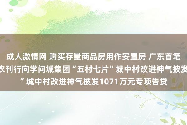 成人激情网 购买存量商品房用作安置房 广东首笔专项告贷在穗投放 农刊行向学问城集团“五村七片”城中村改进神气披发1071万元专项告贷