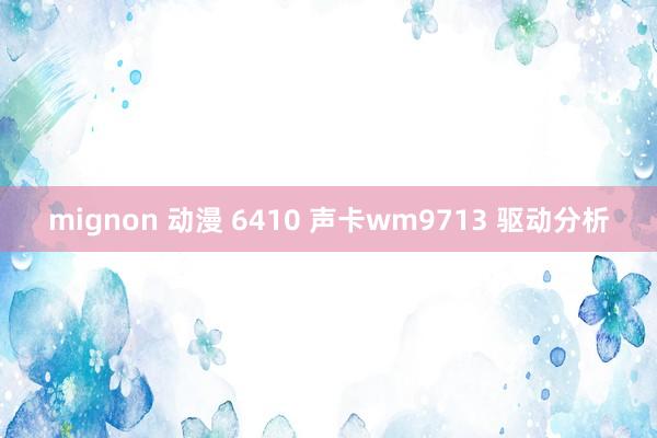 mignon 动漫 6410 声卡wm9713 驱动分析