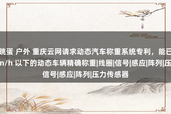 跳蛋 户外 重庆云网请求动态汽车称重系统专利，能已毕 100km/h 以下的动态车辆精确称重|线圈|信号|感应|阵列|压力传感器